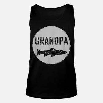 Mens Father's Day Fishing Gift For Grandpas Fish Graphic Unisex Tank Top | Crazezy CA