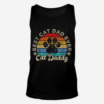 Mens Funny Cat Daddy Shirt Cat Father Vintage Best Cat Dad Ever Unisex Tank Top | Crazezy
