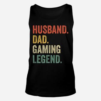 Mens Gamer Dad Funny Husband Dad Video Game Legend Father's Day Unisex Tank Top | Crazezy
