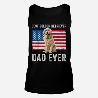 Mens Golden Retriever Dad American Flag Dog Lover Owner Christmas Unisex Tank Top | Crazezy AU