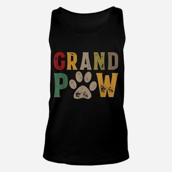 Mens Grand Paw Grandpa Dog Dad Grandpaw Puppy Lover Father's Day Unisex Tank Top | Crazezy CA