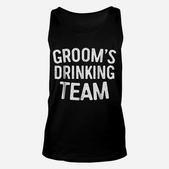 Mens Groom's Drinking Team Bachelor Party Gift Unisex Tank Top | Crazezy CA