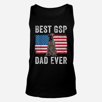 Mens Gsp Dad American Flag German Shorthaired Pointer Dog Lover Unisex Tank Top | Crazezy