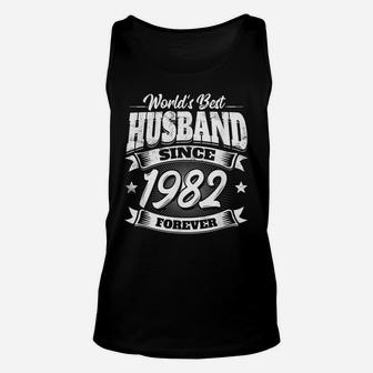 Mens Hubby Wedding Day Gift Best Husband Since 1982- Nuptial Day Unisex Tank Top | Crazezy