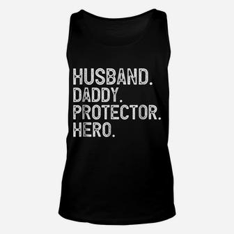 Mens Husband Daddy Protector Hero Father's Day Gift Unisex Tank Top | Crazezy UK
