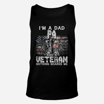 Mens I'm A Dad Pa Veteran Nothing Scares Me Proud Unisex Tank Top | Crazezy CA