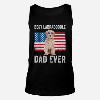 Mens Labradoodle Dad American Flag Labradoodle Dog Lover Owner Unisex Tank Top | Crazezy AU