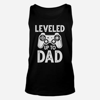 Mens Leveled Up To Dad Video Game Funny New Dad Shirt Gaming Unisex Tank Top | Crazezy AU