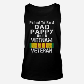 Mens Mens Proud Dad Pappy Vietnam Veteran Shirt Vintage Vet Gift Unisex Tank Top | Crazezy DE