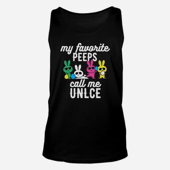 Mens My Favorite Peeps Call Me Uncle Gift Bunny Unisex Tank Top - Seseable