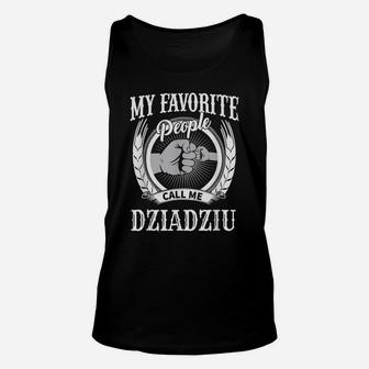 Mens My Favorite People Call Me Dziadziu Fist Bump Polish Grandpa Unisex Tank Top | Crazezy