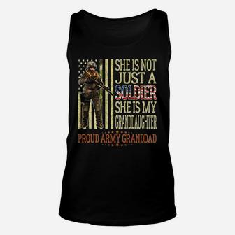 Mens My Granddaughter Is A Soldier Hero Proud Army Granddad Gift Unisex Tank Top | Crazezy AU
