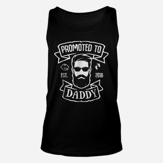 Mens New Father Gift 2018 Fresh Dad Funny Promoted To Daddy Tee Unisex Tank Top | Crazezy DE
