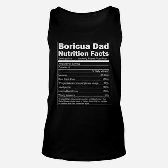 Mens Nutrition Facts Boricua Dad Shirt - Funny Puerto Rico Tshirt Unisex Tank Top - Thegiftio