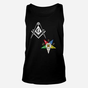 Mens Oes Mason Split Long Masonic Eastern Star Black Unisex Tank Top - Thegiftio