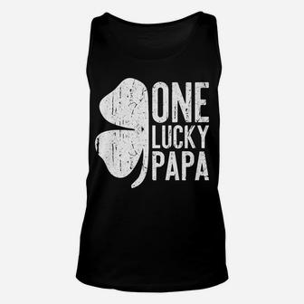 Mens One Lucky Papa Vintage St Patrick Day Gift Unisex Tank Top | Crazezy