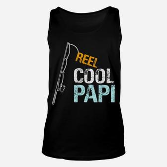 Mens Papi Gift From Granddaughter Grandson Reel Cool Papi Unisex Tank Top | Crazezy CA
