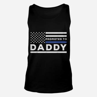 Mens Promoted To Daddy Funny Police Officer Future Father Dad Unisex Tank Top | Crazezy CA