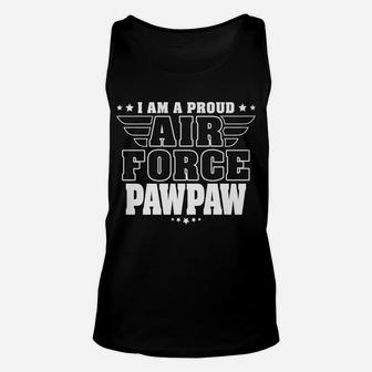 Mens Proud Air Force Pawpaw Patriotic Pride Military Grandpa Unisex Tank Top | Crazezy