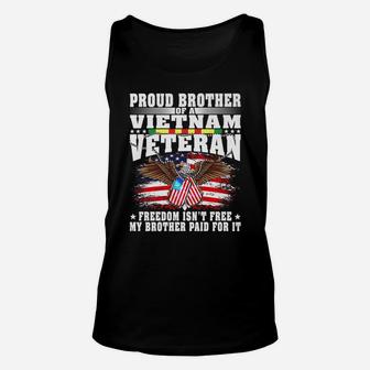 Mens Proud Brother Of Vietnam Veteran Military Vet's Sibling Gift Unisex Tank Top | Crazezy CA