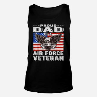 Mens Proud Dad Of Us Air Force Veteran Patriotic Military Father Unisex Tank Top | Crazezy AU