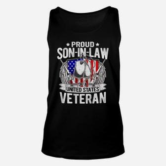 Mens Proud Son-In-Law Of Us Veteran Dog Tag Military Family Gift Unisex Tank Top | Crazezy AU