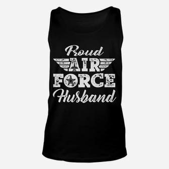 Mens Proud Us Air Force Husband Pride Military Family Spouse Gift Unisex Tank Top | Crazezy