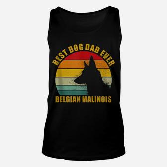 Mens Retro Best Belgian Malinois Dad Ever Vintage Dog Owner Unisex Tank Top | Crazezy