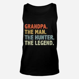 Mens Retro Style Funny Grandpa The Man Duck Deer Hunting Legend Unisex Tank Top | Crazezy