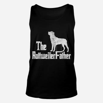 Mens Rottweiler Dad Dog Fathers Day Funny Rottie Doggie Puppy Unisex Tank Top | Crazezy CA