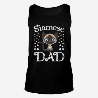 Mens Siamese Dad Funny Cute Adorable Siamese Cat Lover Daddy Unisex Tank Top | Crazezy UK