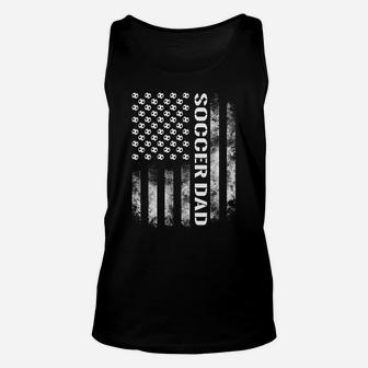 Mens Soccer Dad Funny Usa Flag Father's Day Gift Unisex Tank Top | Crazezy