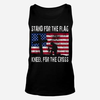 Mens Stand For The Flag Kneel For The Cross Veteran Day Unisex Tank Top | Crazezy