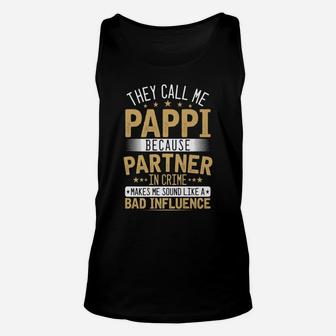 Mens They Call Me Pappi - Xmasfather's Day Grandpa Unisex Tank Top | Crazezy