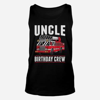 Mens Uncle Birthday Crew Fire Truck Firefighter Costume Party Unisex Tank Top | Crazezy UK
