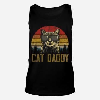 Mens Vintage Cat Daddy Father's Day Shirt Funny Cat Lover Unisex Tank Top | Crazezy