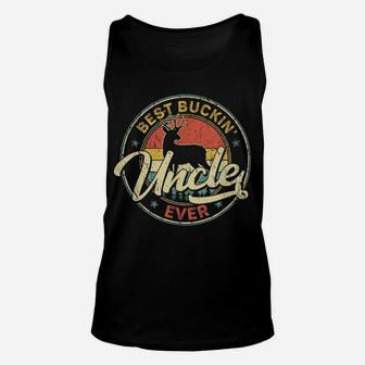 Mens Vintage Hunter Outfit Distressed Best Buckin' Uncle Ever Unisex Tank Top | Crazezy UK