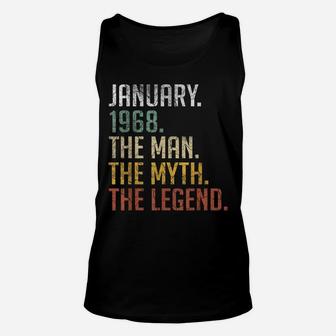 Mens Vintage January 1968 Retro 53 Years Old 53Rd Birthday Gift Unisex Tank Top | Crazezy AU