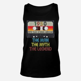 Mens Vintage Man Myth Legend 1950 Born 70Th Birthday Gift Unisex Tank Top | Crazezy