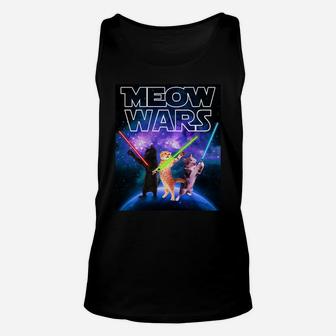 Meow Wars Cat Space Kitty Funny Gifts For Cats Lovers Unisex Tank Top | Crazezy UK