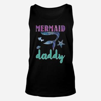Mermaid Daddy Mens Mermaid Birthday Party Matching Family Unisex Tank Top | Crazezy