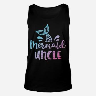 Mermaid Uncle Funny Merman Family Matching Birthday Gifts Unisex Tank Top | Crazezy AU
