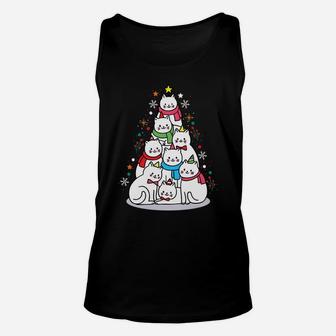 Merry Catmas Funny Cute Cats Lover Christmas Tree Gift Sweatshirt Unisex Tank Top | Crazezy