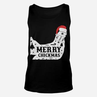 Merry Chickmas Clothing Holiday Gift Funny Christmas Chicken Sweatshirt Unisex Tank Top | Crazezy