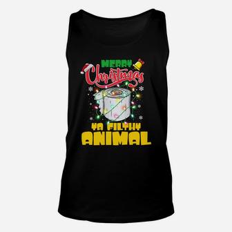 Merry Christmas Animal Filthy Ya Toilet Paper Funny Xmas Sweatshirt Unisex Tank Top | Crazezy DE