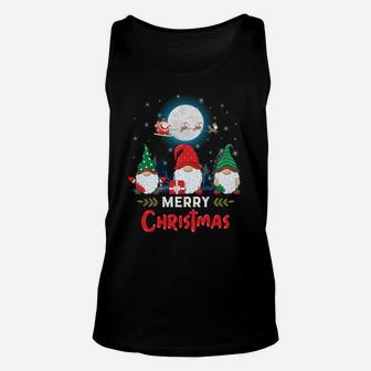 Merry Christmas Cute Gnomes Xmas Matching Pajama Santa Claus Sweatshirt Unisex Tank Top | Crazezy
