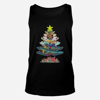 Merry Christmas Dragonfly Christmas Tree Insect Lover Xmas Sweatshirt Unisex Tank Top | Crazezy