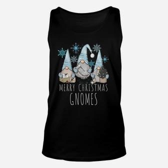 Merry Christmas Gnomies Winter Snowflake Funny Gnome Gift Unisex Tank Top | Crazezy