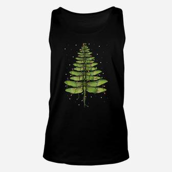 Merry Christmas Insect Lover Xmas Dragonfly Christmas Tree Unisex Tank Top | Crazezy UK