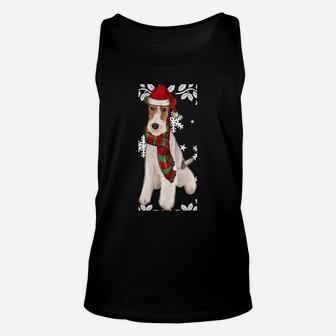 Merry Christmas Ornament Wire Fox Terrier Xmas Santa Unisex Tank Top | Crazezy